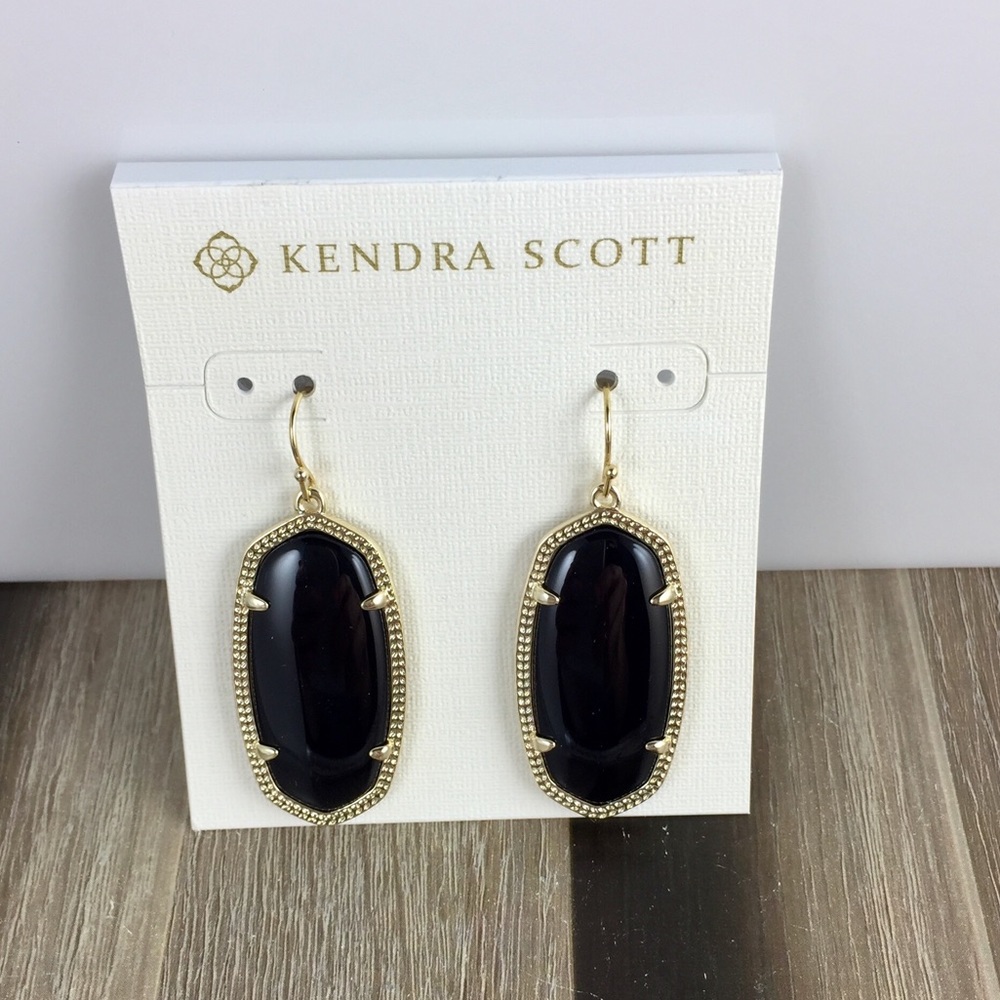 Kendra Scott Elle black gold earrings